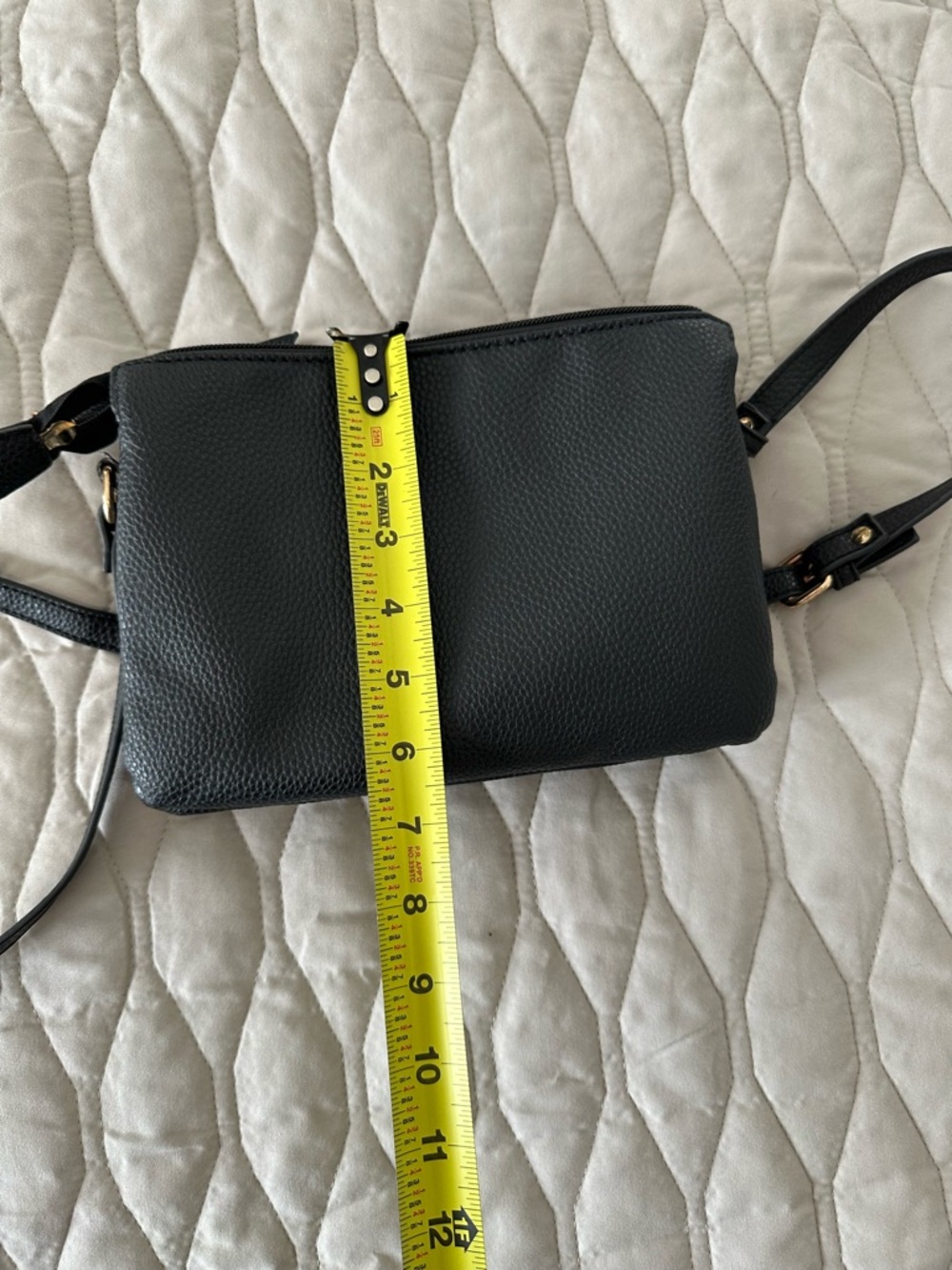 Seven Days Vegan Leather Black Crossbody Bag - Minimalist Shoulder Purse - Picture 10 of 11